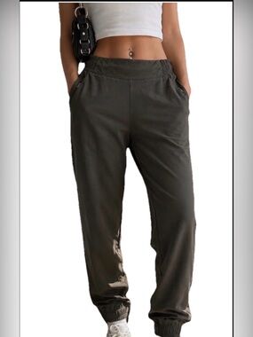Athleta Brooklyn Textured Jogger Pants Olive Green Size 10